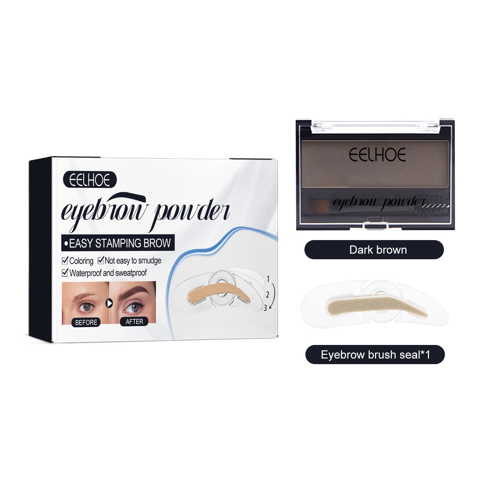 Eyebrow Powder Set Makeup Natural Lasting Waterproof Not Easy To Decolorize Dizzy Lazy Seal Eyebrow Powder Set